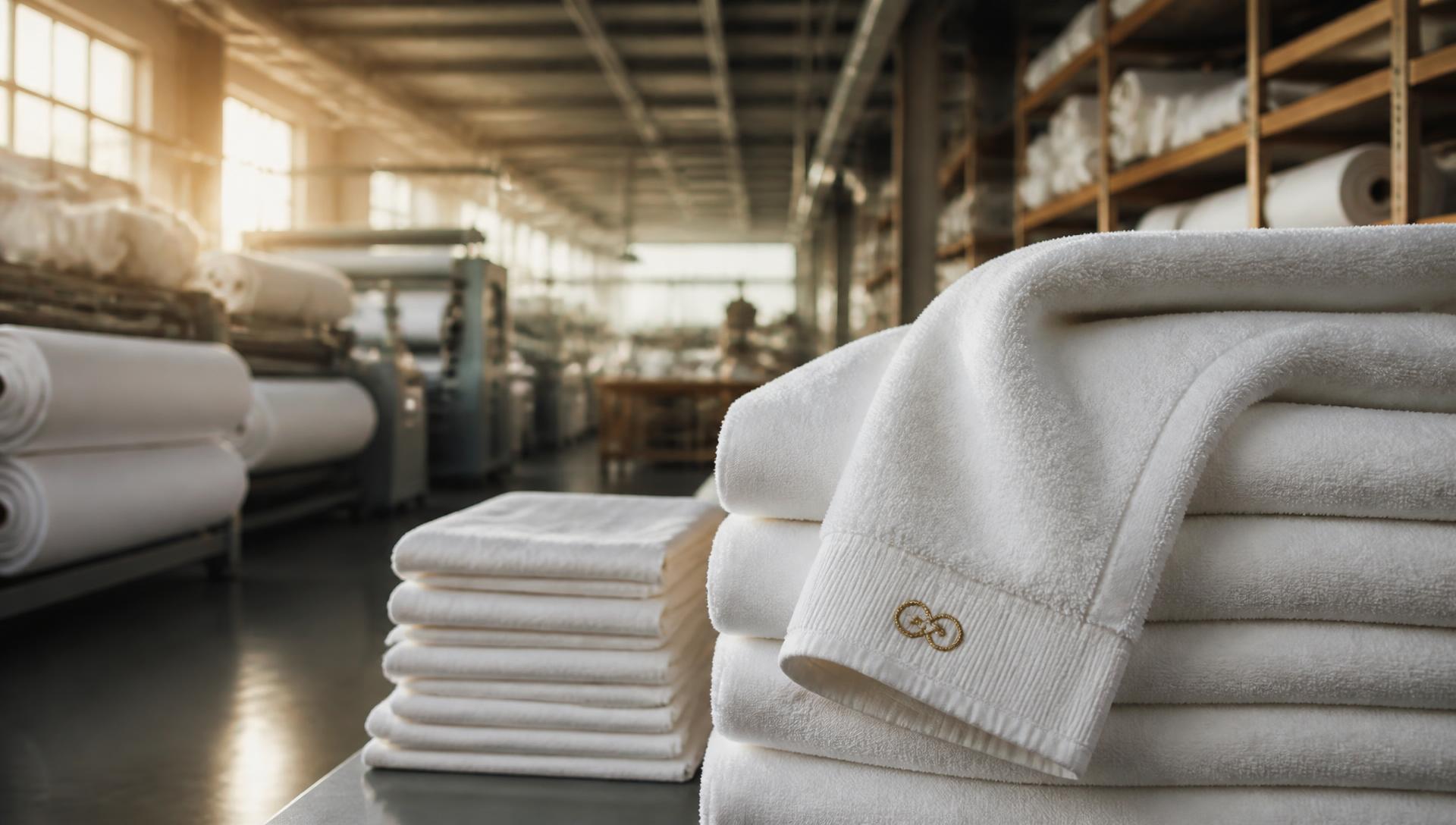 Cotton yarn and weaving looms at an Ittehad Towel manufacturing facility